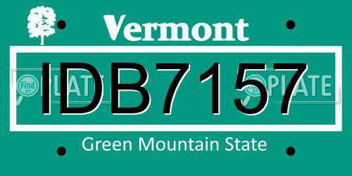 IDB7157 Vermont License Plate
