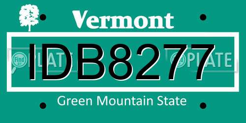 IDB8277 Vermont License Plate