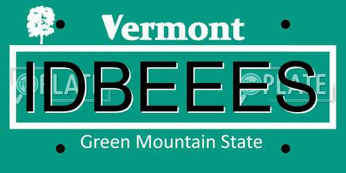 IDBEEES Vermont License Plate