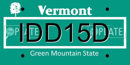 IDD15D Vermont License Plate