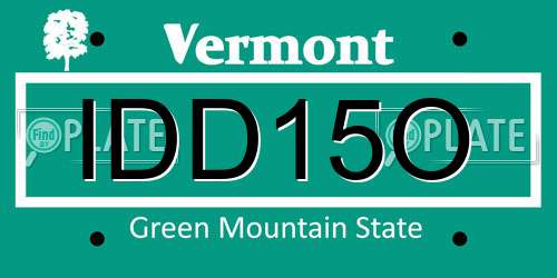 IDD15O Vermont License Plate