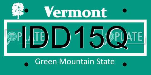 IDD15Q Vermont License Plate
