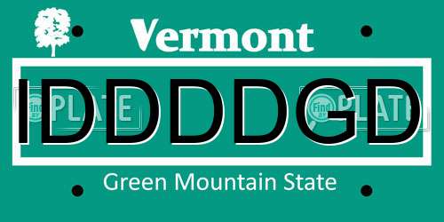 IDDDDGD Vermont License Plate