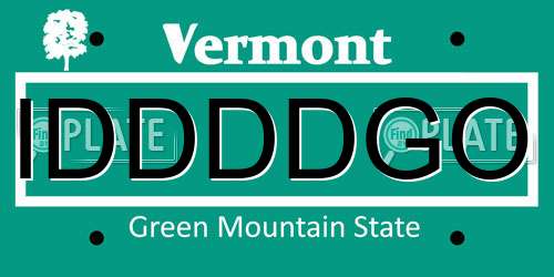 IDDDDGO Vermont License Plate