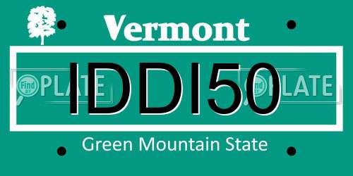 IDDI50 Vermont License Plate