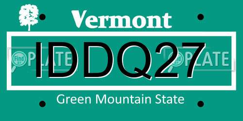 IDDQ27 Vermont License Plate