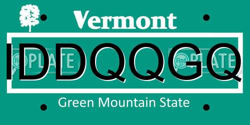 IDDQQGQ Vermont License Plate