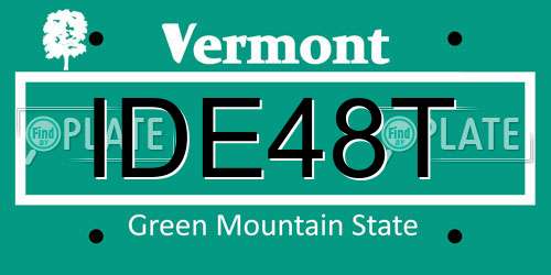 IDE48T Vermont License Plate
