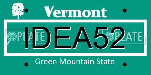IDEA52 Vermont License Plate
