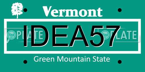 IDEA57 Vermont License Plate