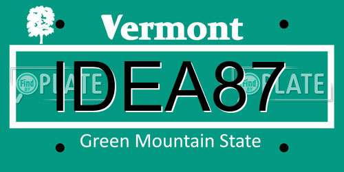 IDEA87 Vermont License Plate