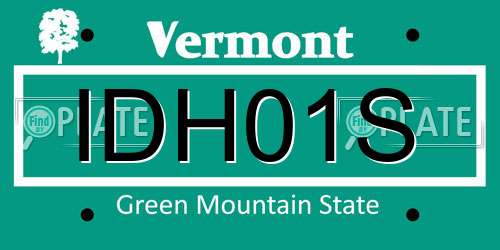IDH01S Vermont License Plate