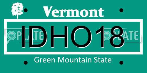 IDHO18 Vermont License Plate