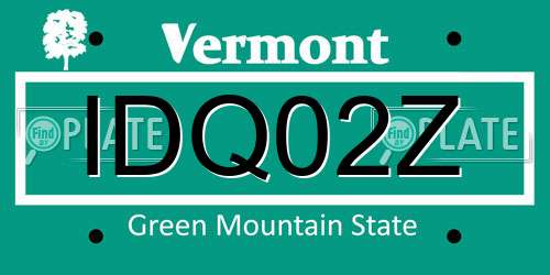 IDQ02Z Vermont License Plate