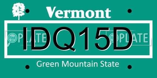 IDQ15D Vermont License Plate