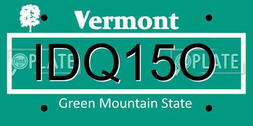IDQ15O Vermont License Plate