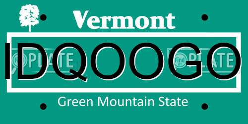 IDQOOGO Vermont License Plate