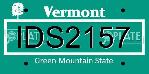 IDS2157 Vermont License Plate