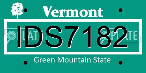 IDS7182 Vermont License Plate