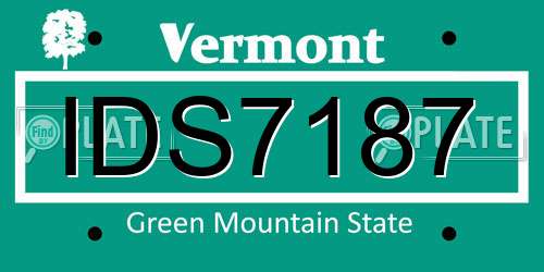 IDS7187 Vermont License Plate