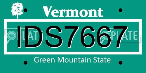 IDS7667 Vermont License Plate