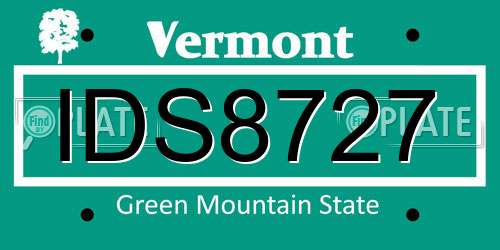 IDS8727 Vermont License Plate