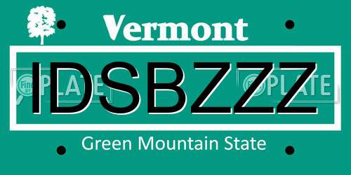 IDSBZZZ Vermont License Plate