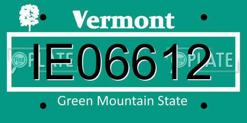 IE06612 Vermont License Plate