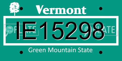 IE15298 Vermont License Plate