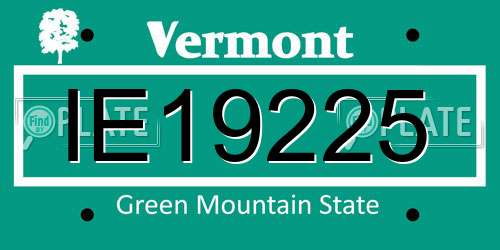 IE19225 Vermont License Plate