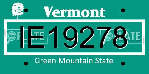 IE19278 Vermont License Plate