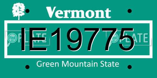 IE19775 Vermont License Plate