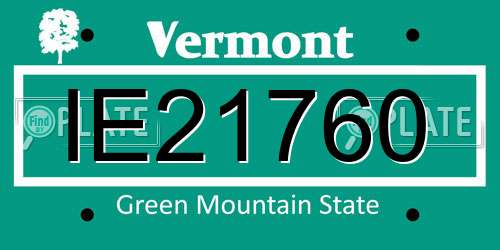 IE21760 Vermont License Plate