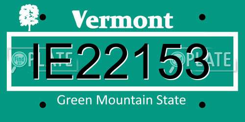 IE22153 Vermont License Plate