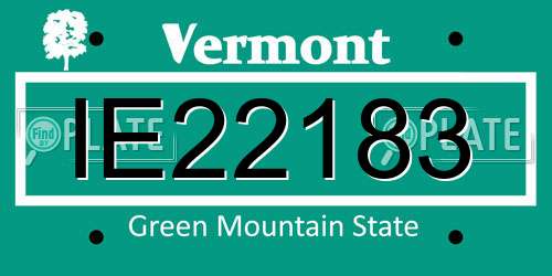 IE22183 Vermont License Plate