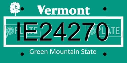 IE24270 Vermont License Plate