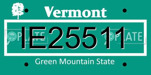IE25511 Vermont License Plate