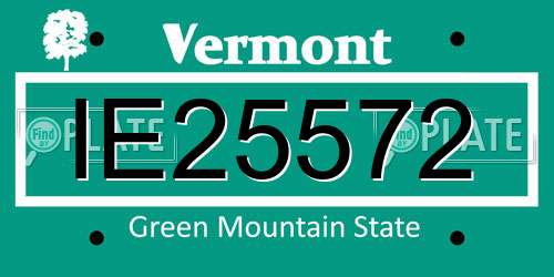IE25572 Vermont License Plate