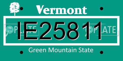 IE25811 Vermont License Plate