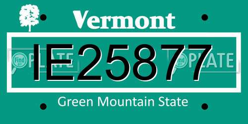 IE25877 Vermont License Plate