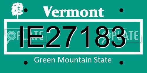 IE27183 Vermont License Plate
