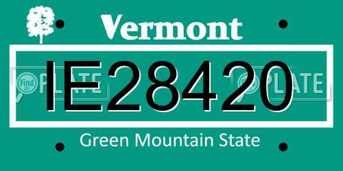 IE28420 Vermont License Plate