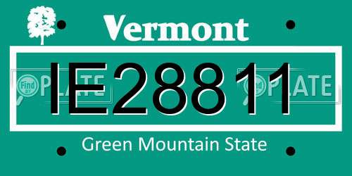 IE28811 Vermont License Plate