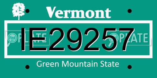 IE29257 Vermont License Plate