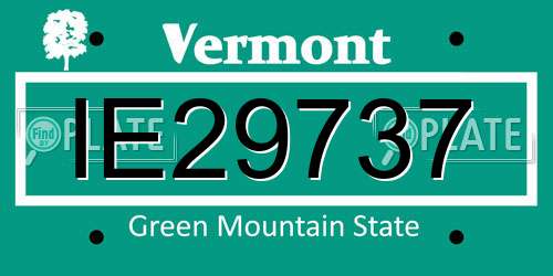 IE29737 Vermont License Plate