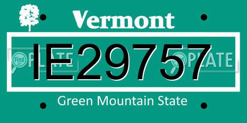 IE29757 Vermont License Plate