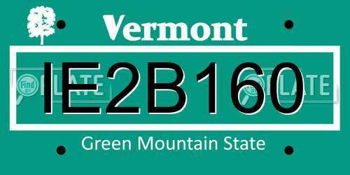 IE2B160 Vermont License Plate