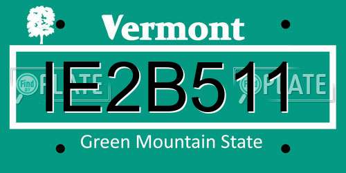IE2B511 Vermont License Plate