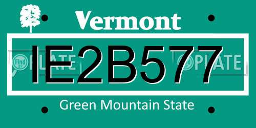 IE2B577 Vermont License Plate