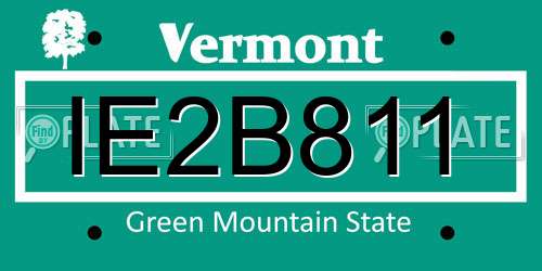 IE2B811 Vermont License Plate
